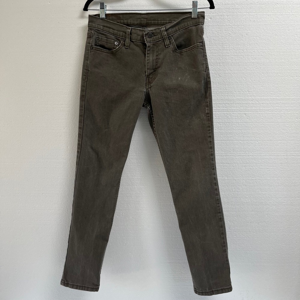 Levi's 511 Slim‎ Fit Stretch Jeans Mens Fits 29x27 Olive Khaki Brown Cowboy